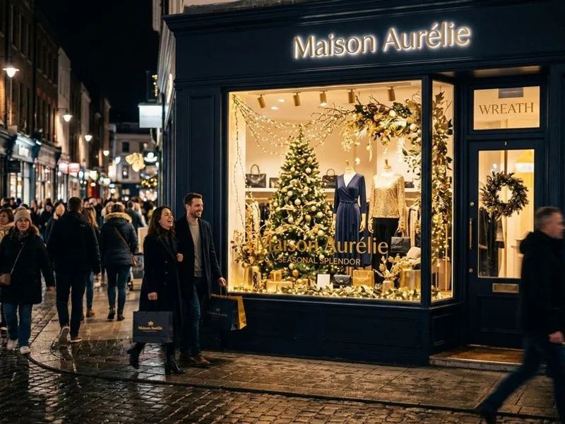 Boutique storefront seasonal display