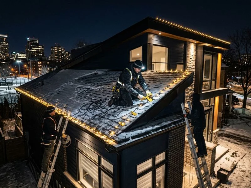 Installation crew on a modern Toronto home
