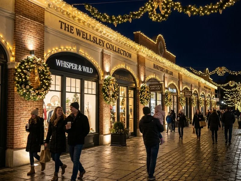 Multi-unit shopping plaza holiday lighting