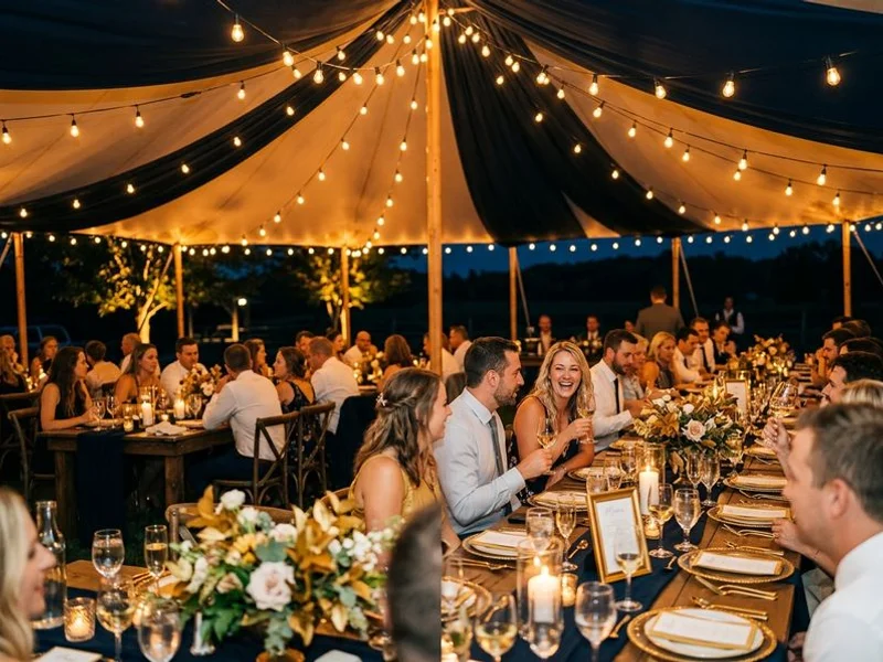 Tent canopy wash for outdoor ceremony