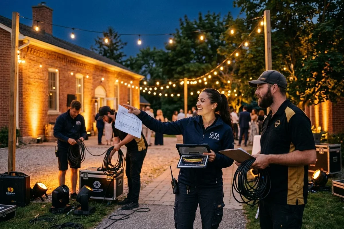 Event lighting work in the Caledon area