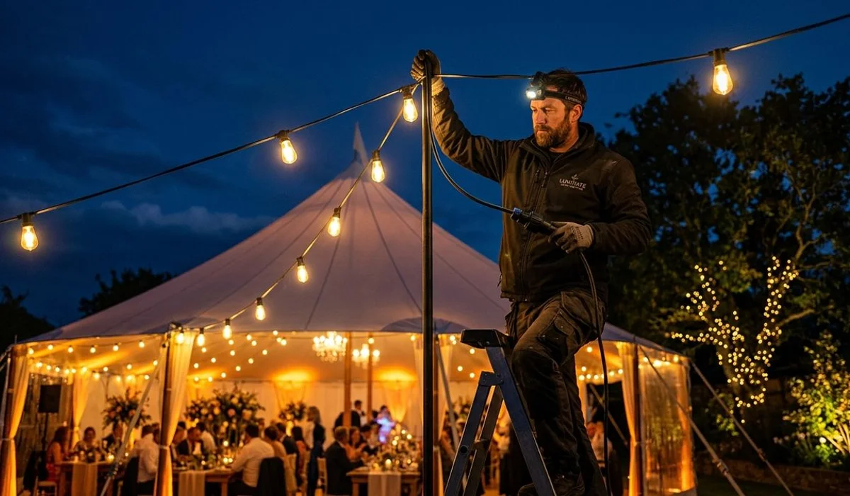 Backyard & Tent Outdoor Lighting — process detail
